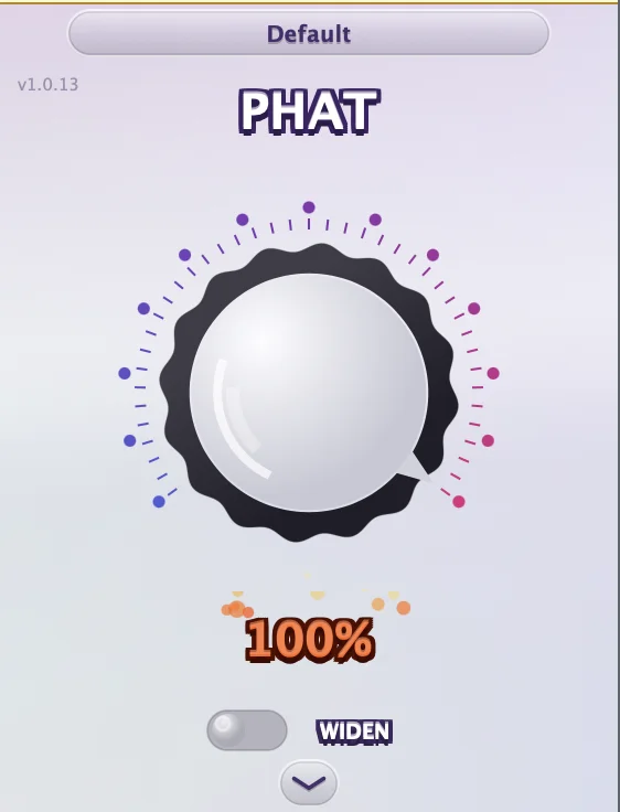 An early build of PHAT, pale purple, with the percent readout on fire